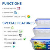 (3.4 Litre) Air tight 3 Pieces Food Container Set Rectangle Storage Box
